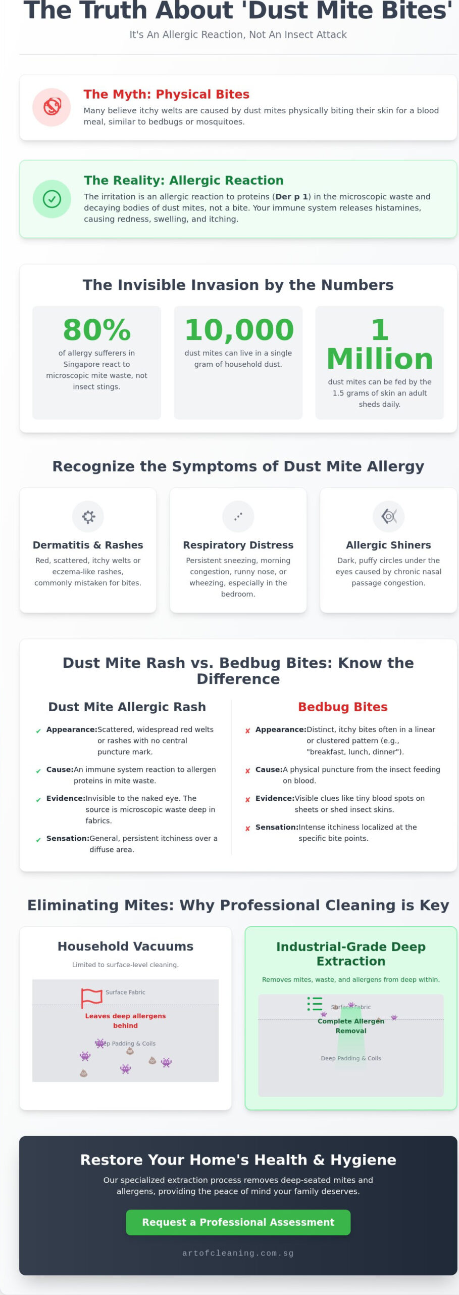 Dust Mite Bites: Identification, Symptoms, and Professional Prevention in Singapore (2026)