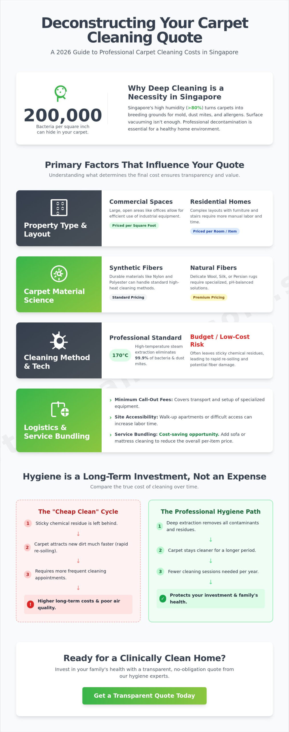 Professional Carpet Cleaning Cost Singapore: The 2026 Price & Value Guide