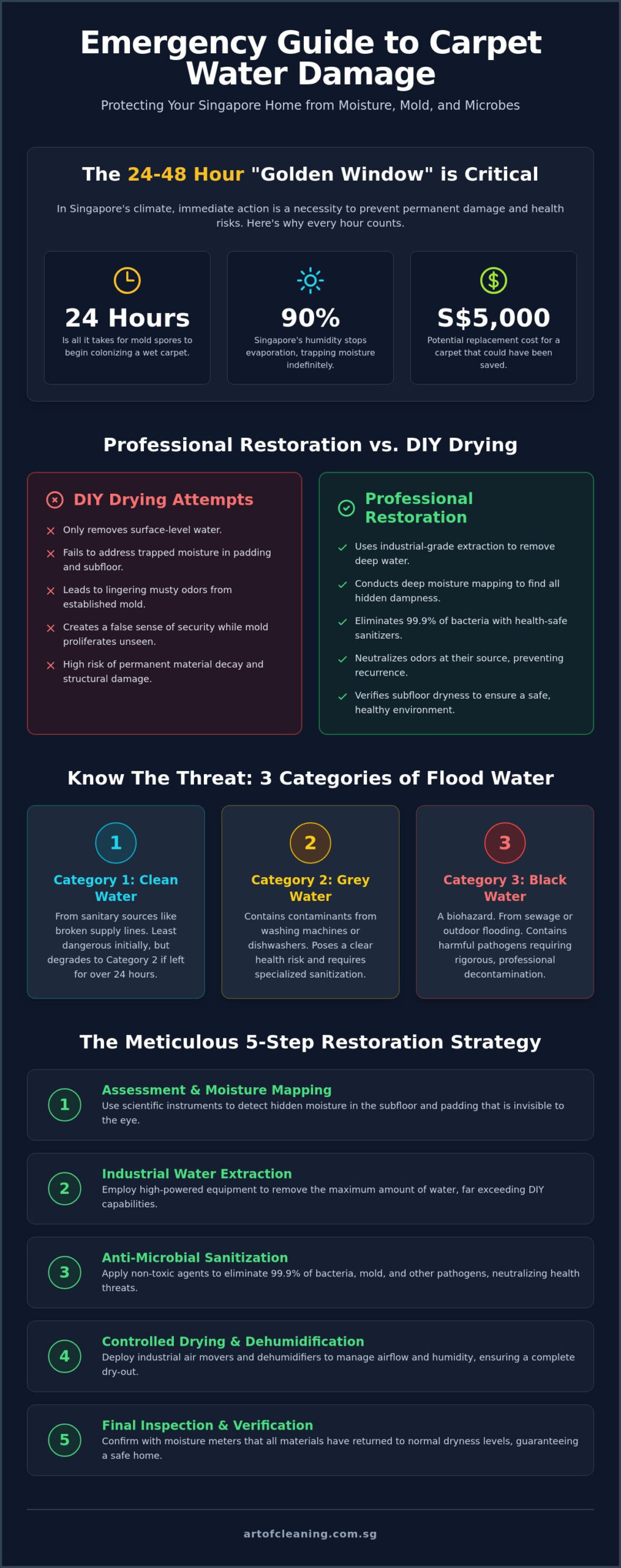 Water Damage Carpet Cleaning Singapore: The 2026 Emergency Restoration Guide