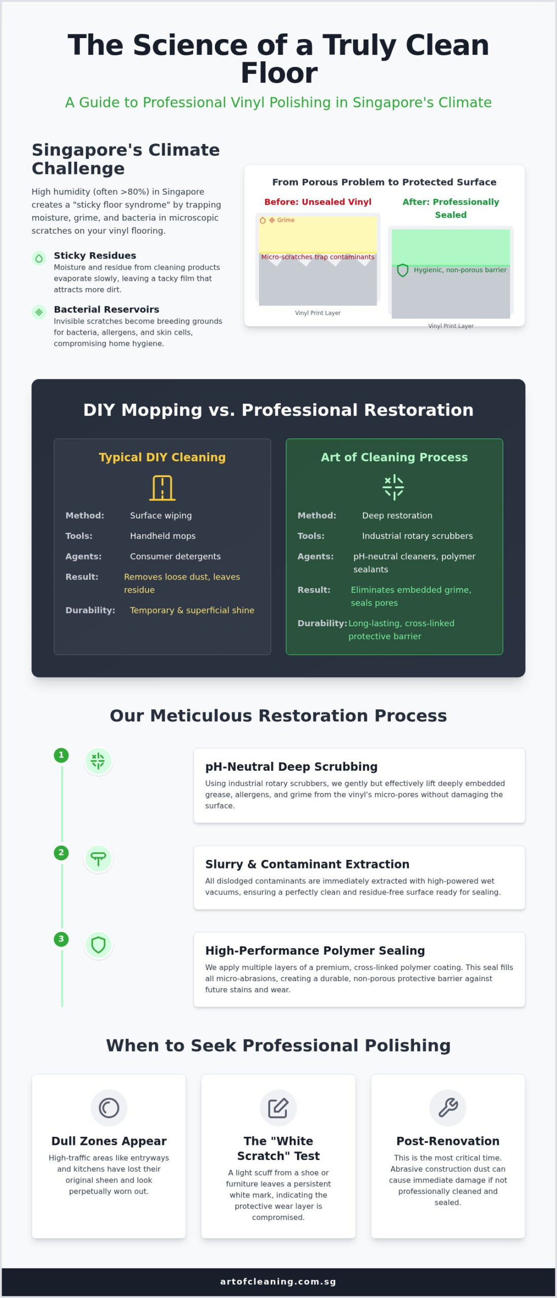 Professional Vinyl Floor Polishing in Singapore: The 2026 Hygiene & Restoration Guide
