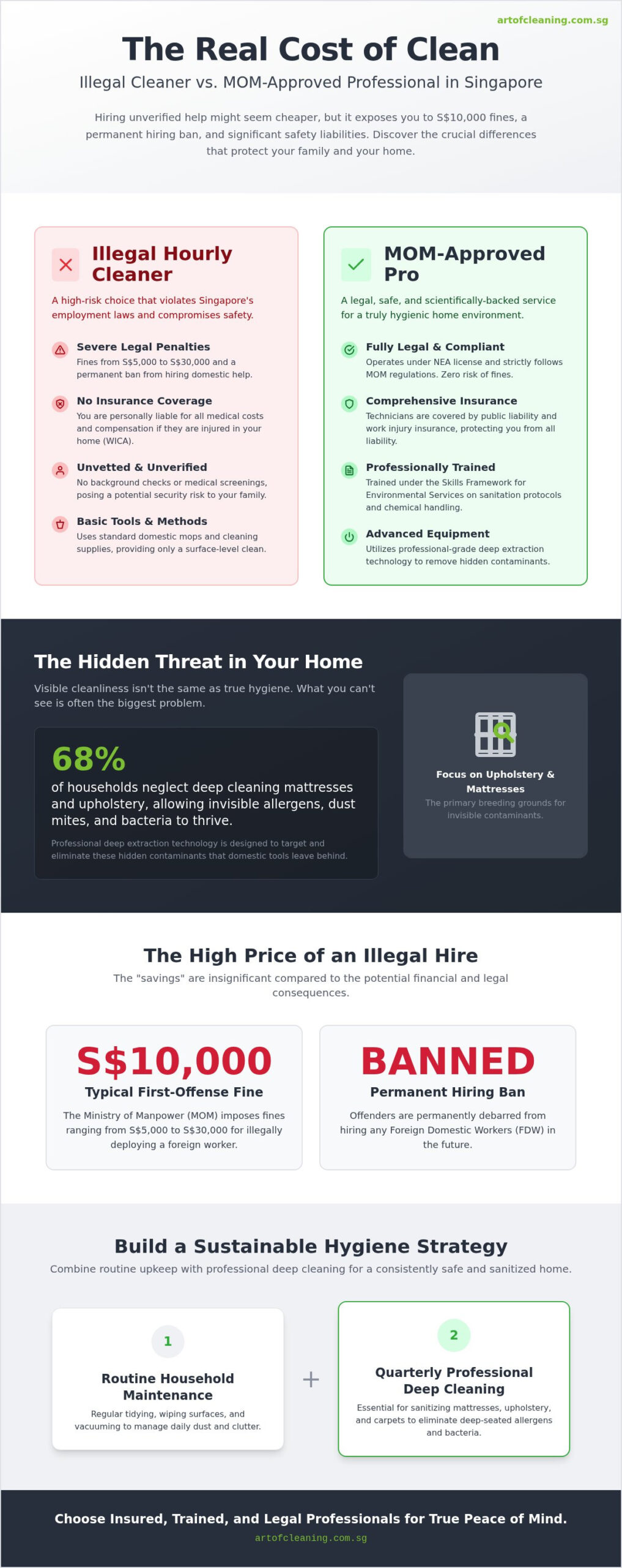 Illegal Hourly Cleaner Vs MOM Approved Weekly Residential Cleaner