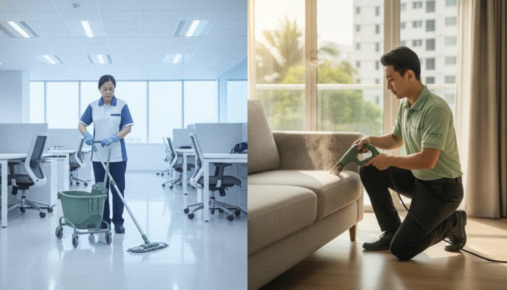 Office Cleaning Auntie Vs Home Residential Cleaner In Singapore